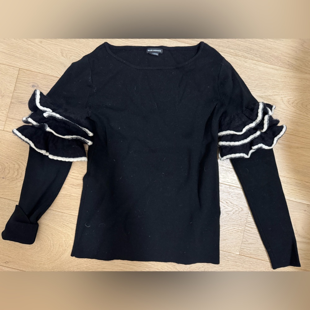 Club Monaco sweater with floral sleeves